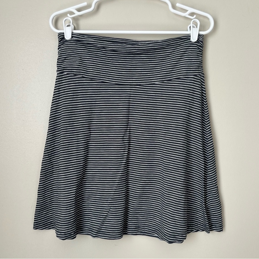 Toad & Co Women’s Gray White Striped Chaka Skirt Small